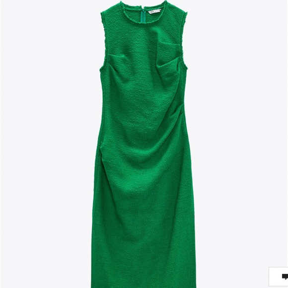 ZARA tweed slit midi dress- BNWT - Picture 6 of 8